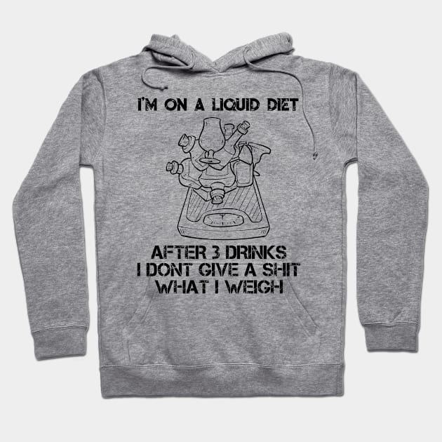 Funny Liquid Diet Weightloss Drinking Gym Workout Fitness Hoodie by TellingTales